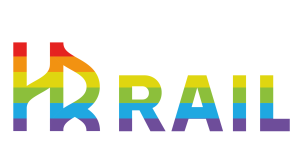 logo de HR Rail aux couleurs de l’arc-en-ciel symbolisant la diversité